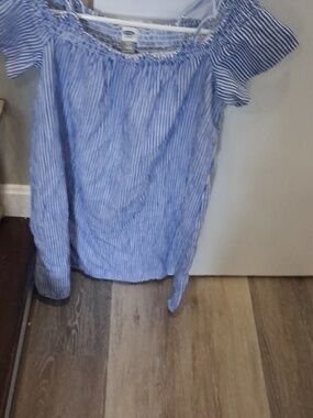 Old Navy Blue and White Striped Girls' Casual Dress